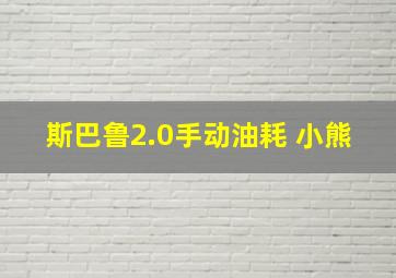 斯巴鲁2.0手动油耗 小熊